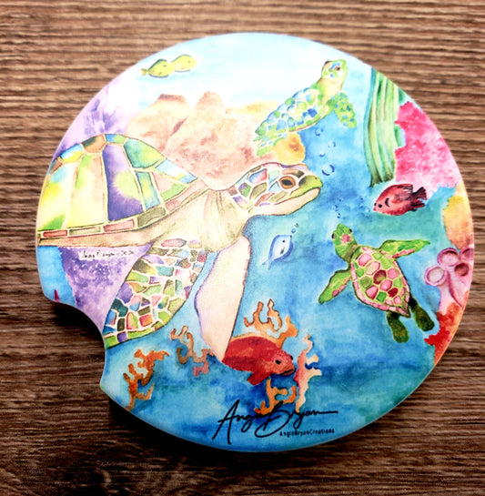 Ocean Life Sandstone Car Coaster