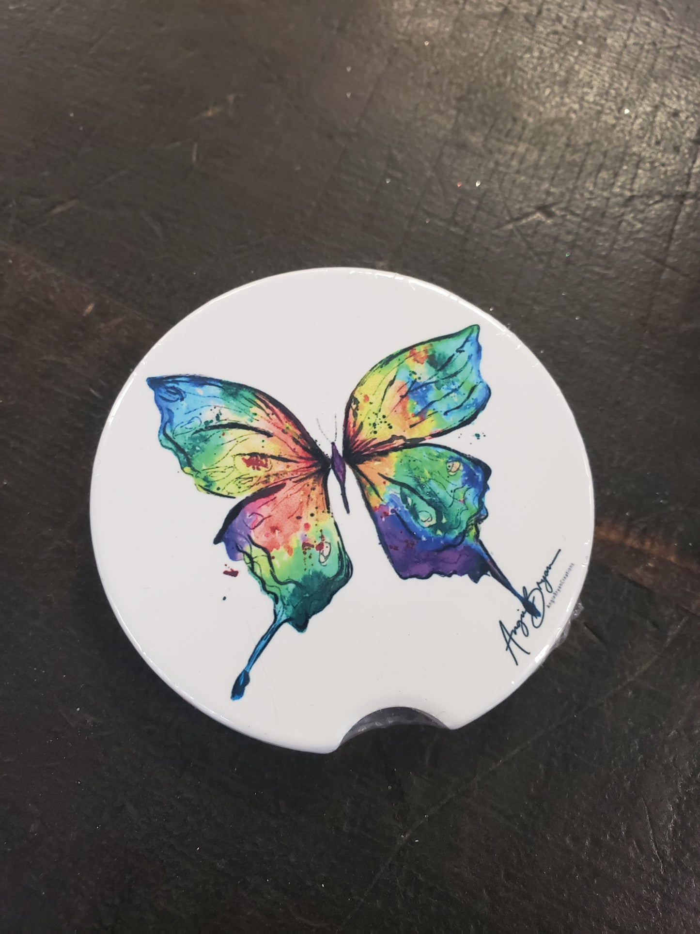 Butterfly Sandstone Car Coaster